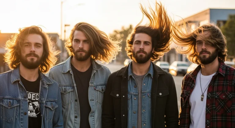Men’s Long Feathered Hairstyles